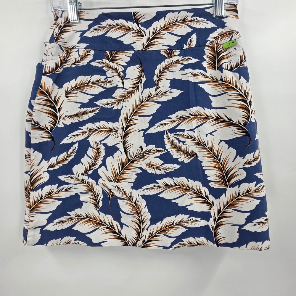 SWING CONTROL GOLF SKORT WOMENS SIZE 4 BLUE TROPICAL LEAF POCKETS ATHLETIC SKIRT - Picture 5 of 12